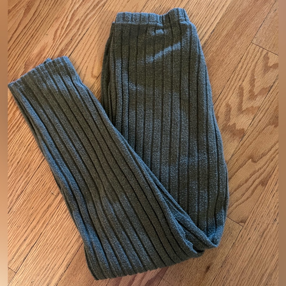 Ribbed Shein Olive Pajama Pants
